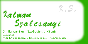 kalman szolcsanyi business card