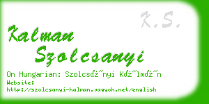 kalman szolcsanyi business card